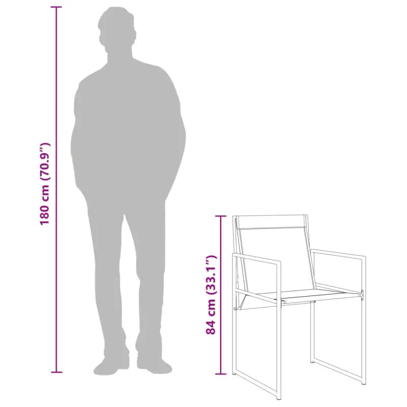 Tuinset van zwart gepoedercoat staal voor buiten en terras - Tuinsets