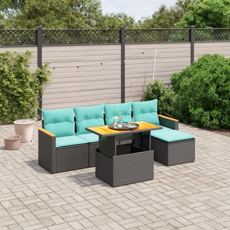 Tuinset van zwart materiaal met gepoedercoat staal en diverse afmetingen - Tuinsets