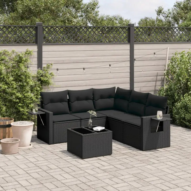 Tuinsets in beige materiaal met gepoedercoat staal en afmetingen - Zwart / Met tafel - Tuinsets