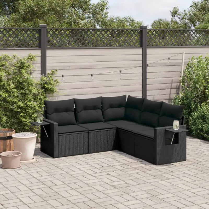 Tuinsets in beige materiaal met gepoedercoat staal en afmetingen - Zwart / Zonder tafel - Tuinsets