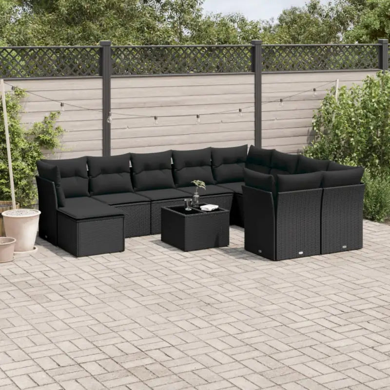 Tuinsets in beige materiaal met gepoedercoat staal en afmetingen - Zwart - Tuinsets