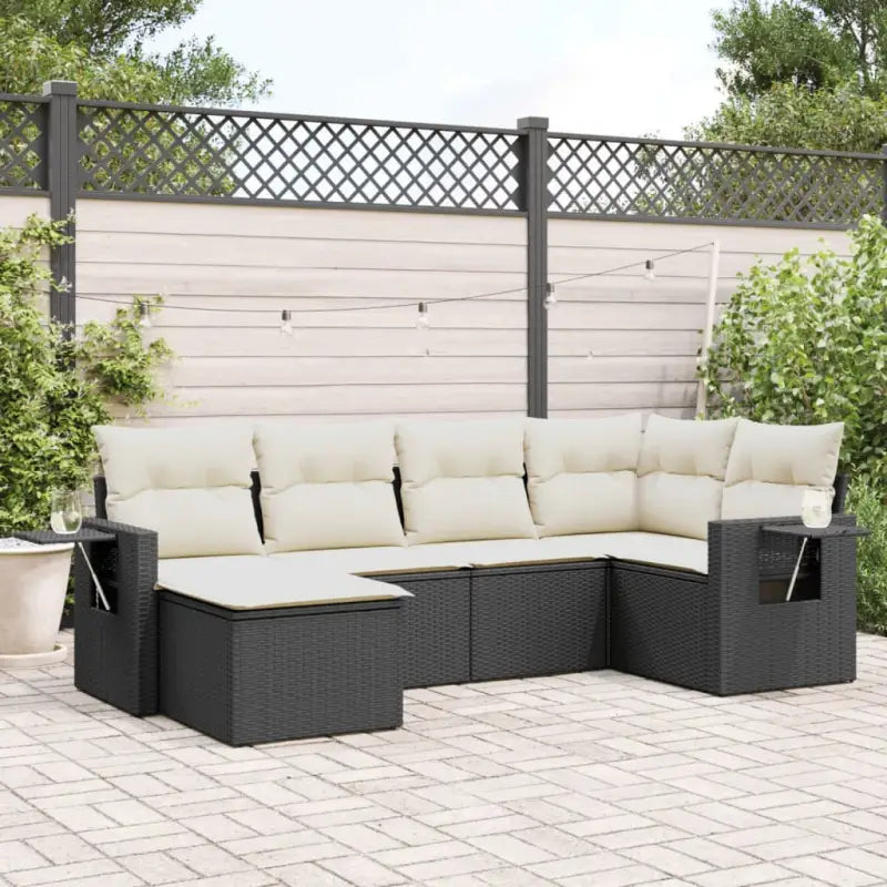 Tuinsets met beige materiaal en gepoedercoat staal afmetingen - Zwart en crème / Met tafel - Tuinsets