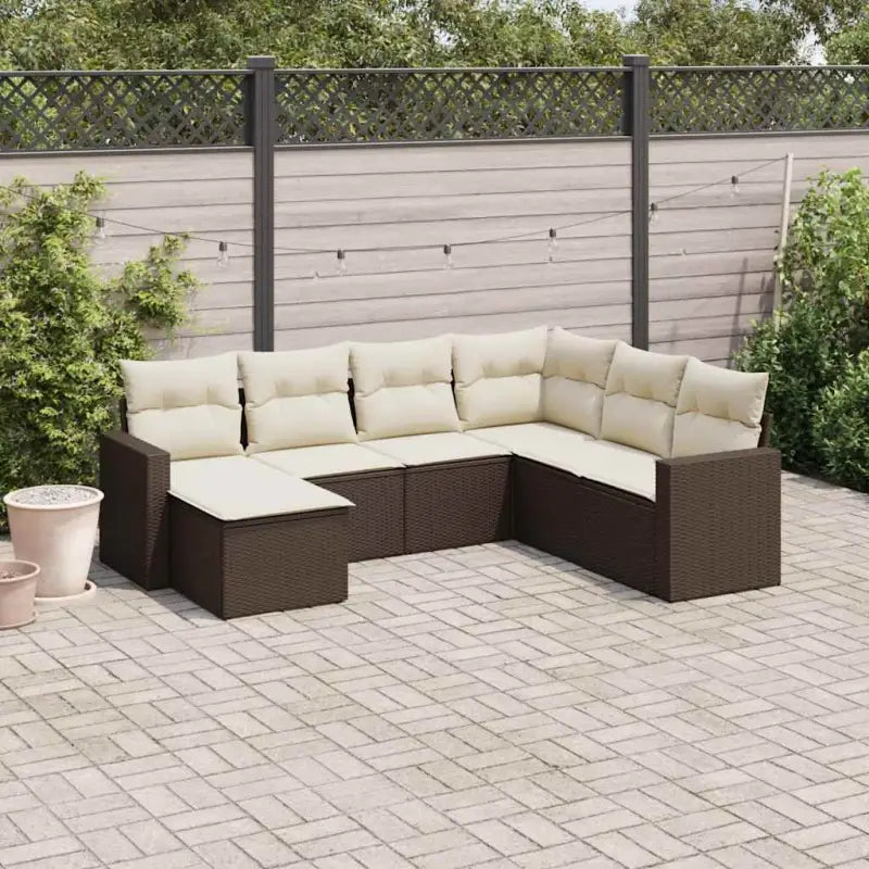 Tuinsets met beige materiaal en gepoedercoat staal voor buitenplezier - Bruin en crème / Zonder tafel - Tuinsets