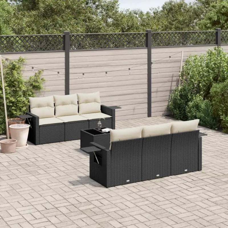 Tuinsets met beige materiaal en gepoedercoat staal voor jouw terras - Zwart en crème - Tuinsets