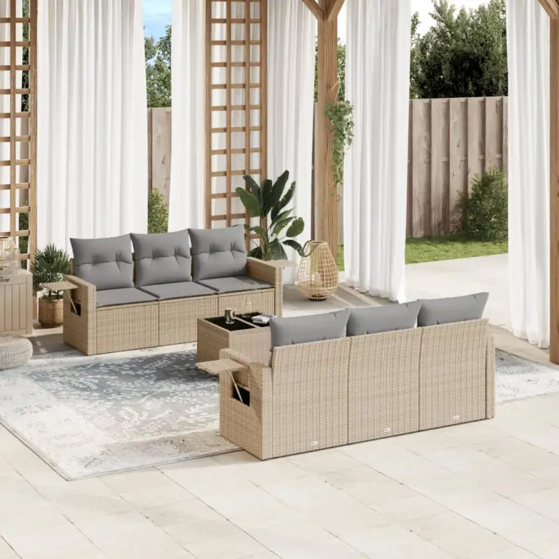 Tuinsets met beige materiaal en gepoedercoat staal voor jouw terras - Beige en grijs - Tuinsets