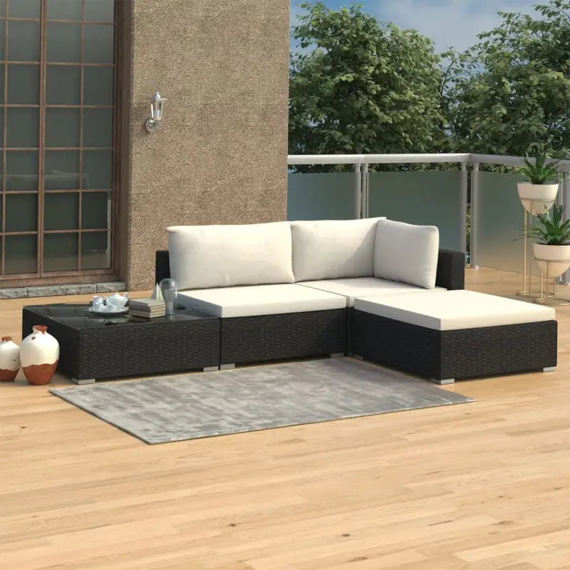 Tuinsets met levering bevat voor een stijlvolle all-year loungeset - Zwart en crème - Tuinsets