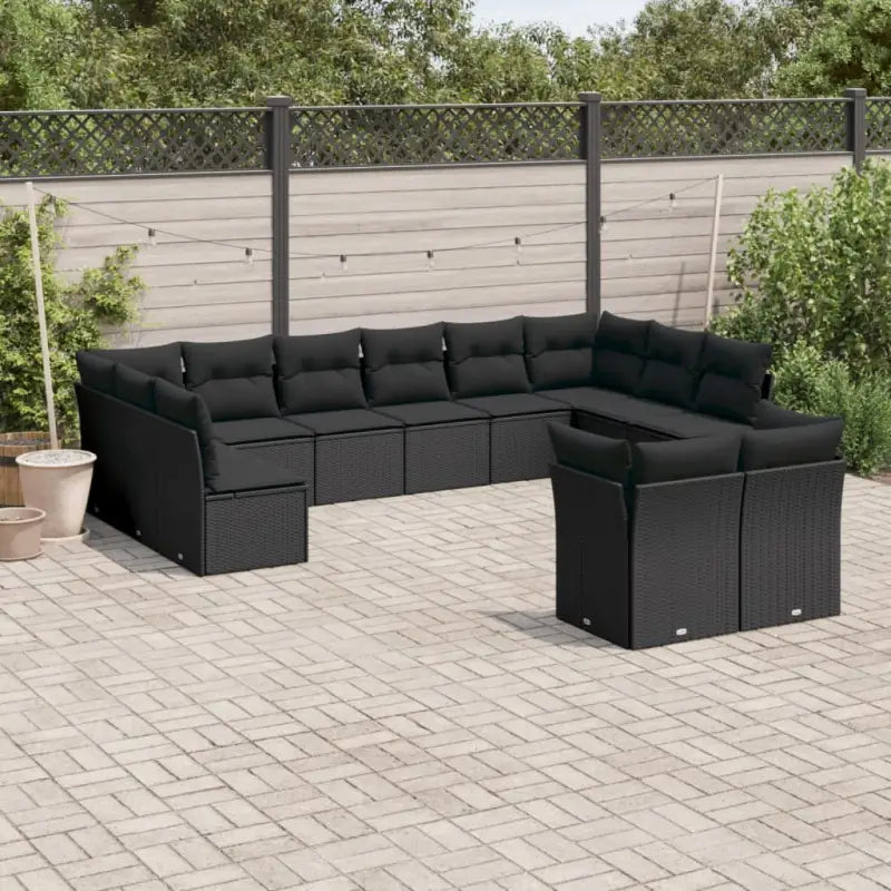 Tuinsets met poly rattan en comfortabele zitervaring in gepoedercoat staal - Zwart / Zonder tafel - Tuinsets