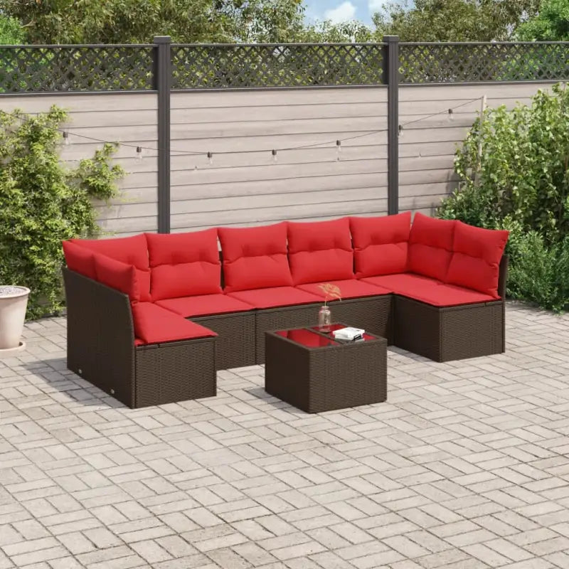 Tuinsets met Poly Rattan en Gepoedercoat Staal voor Buitenplezier - Bruin / Met tafel - Tuinsets