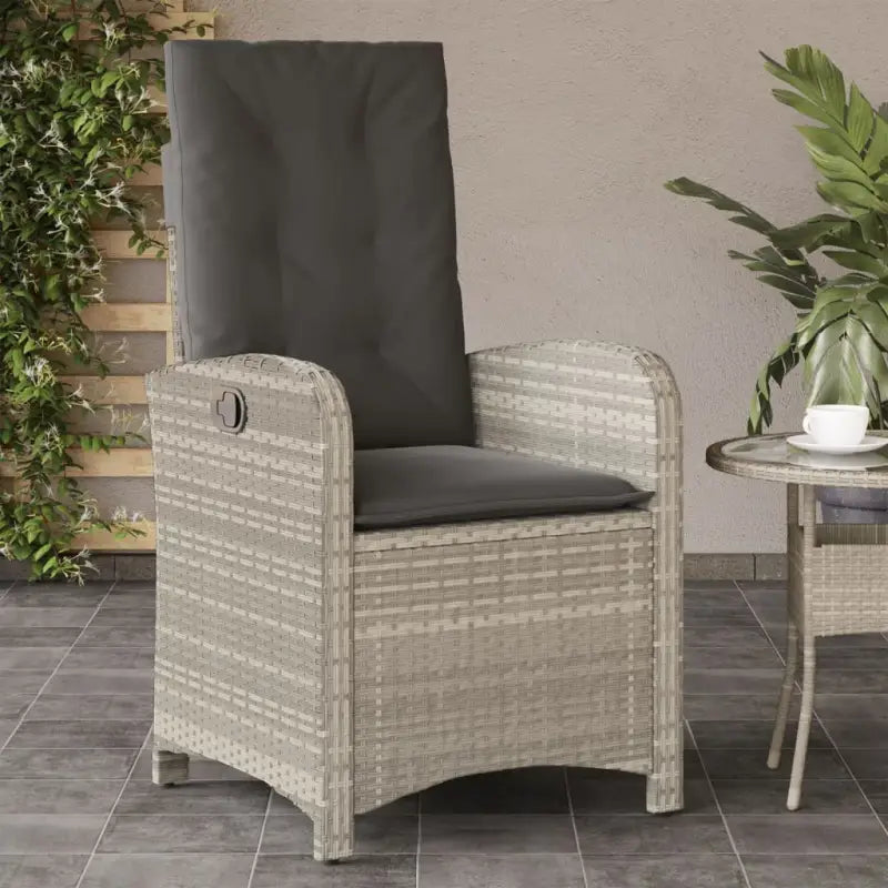 Tuinstoelen met poly rattan voor comfortabele zitervaring en wasbare hoes - Lichtgrijs / 1 - Tuinstoelen