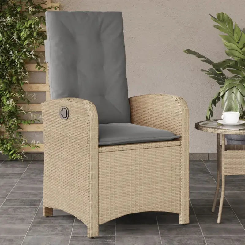 Tuinstoelen met poly rattan voor comfortabele zitervaring en wasbare hoes - Gemengd beige / 1 - Tuinstoelen