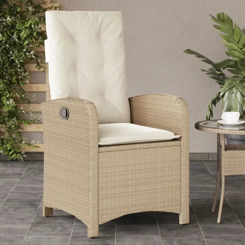 Tuinstoelen met poly rattan voor comfortabele zitervaring en wasbare hoes - Beige / 1 - Tuinstoelen