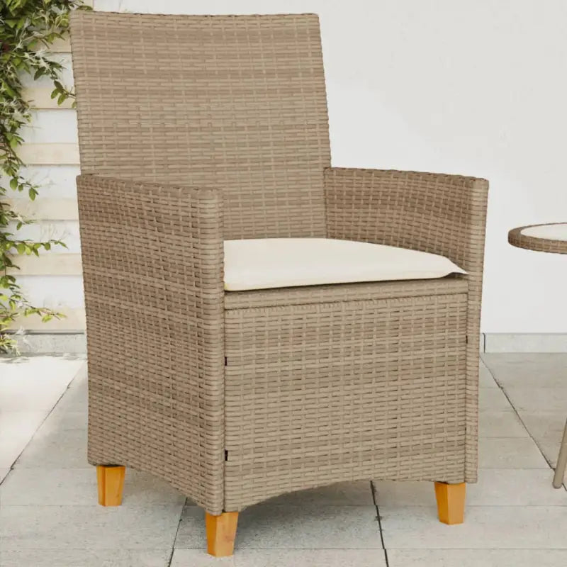 Tuinstoelen met poly rattan voor een comfortabele zitervaring - Beige / 1 / Rattan armleuning - Tuinstoelen
