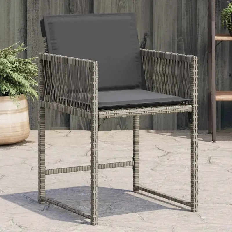 Tuinstoelen met poly rattan voor een comfortabele zitervaring met wasbare hoes - Grijs / 4 - Tuinstoelen