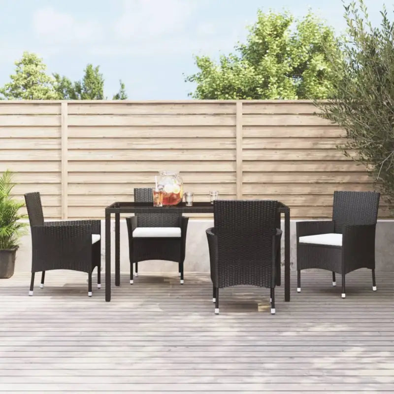 Tuinstoelen set van poly rattan met stevig gepoedercoat stalen frame - Wit / 4 - Tuinstoelen