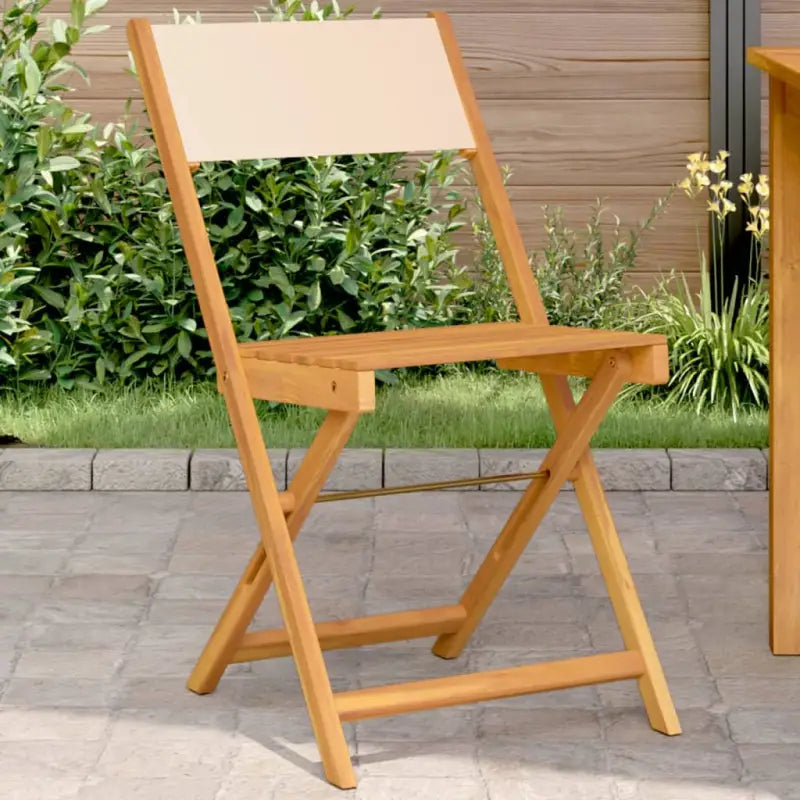Tuinstoelen van massief acaciahout voor comfortabel buiten zitten - Beige / 2 - Tuinstoelen