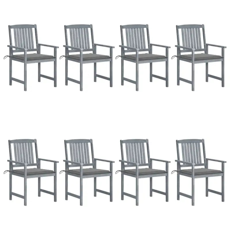 Tuinstoelen van massief acaciahout voor een rustieke buitenruimte - Grijs / 8 - Tuinstoelen