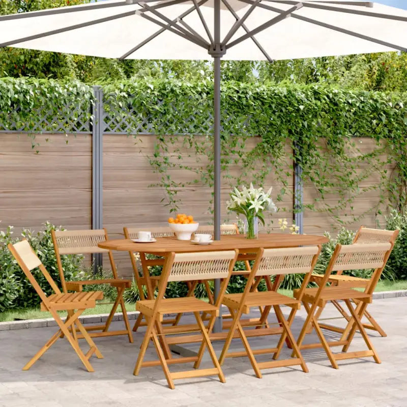 Tuinstoelen van massief acaciahout voor gezellige momenten - Beige / 8 - Tuinstoelen