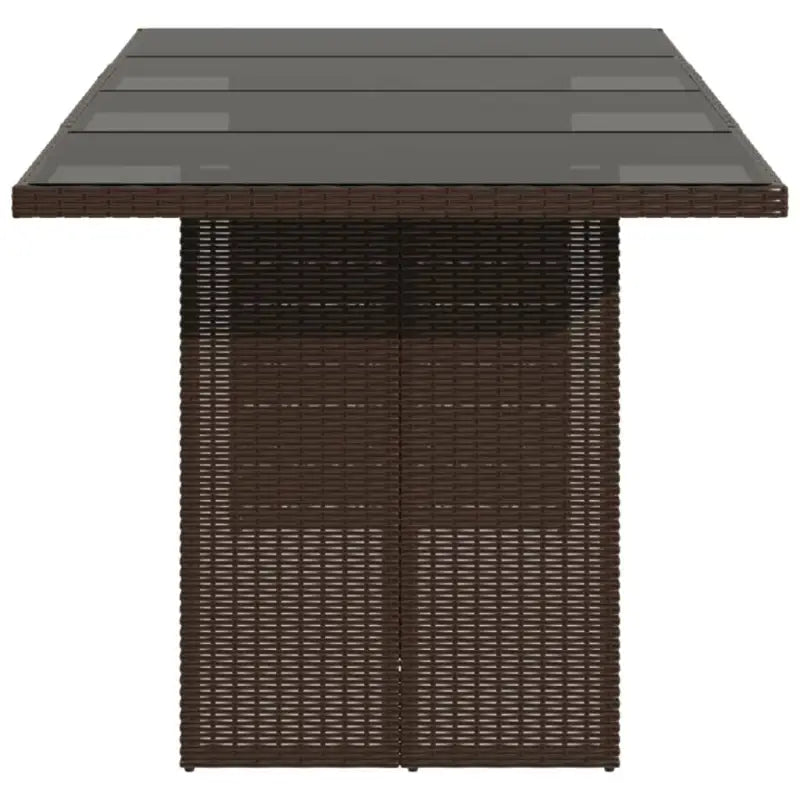 Tuintafel met gehard glas blad en duurzaam poly rattan - Tuintafels