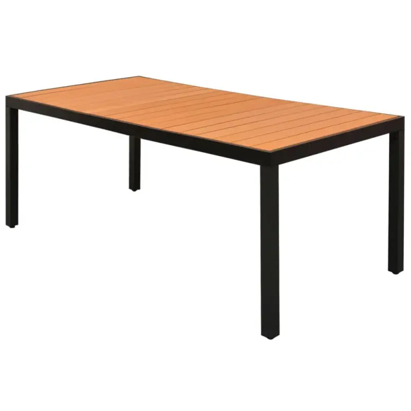Tuintafel met hoogwaardig HKC blad en stevig aluminium frame - Bruin / 185 x 90 cm / 1 - Tuintafels