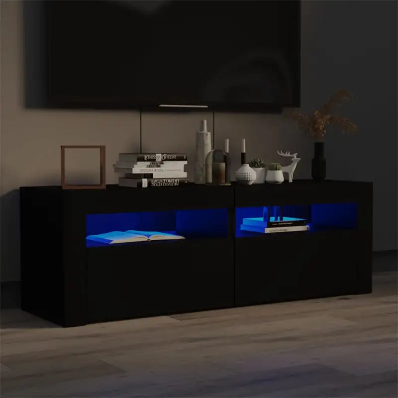 Tv-meubel met rgb led-verlichting en duurzaam ontwerp - Zwart / 1 - Tv-meubels