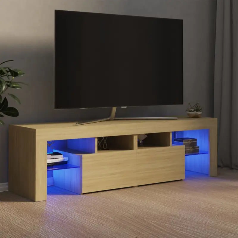 Tv-meubel met rgb led-verlichting en hoogwaardig bewerkt hout - Sonoma eiken / 1 - Tv-meubels