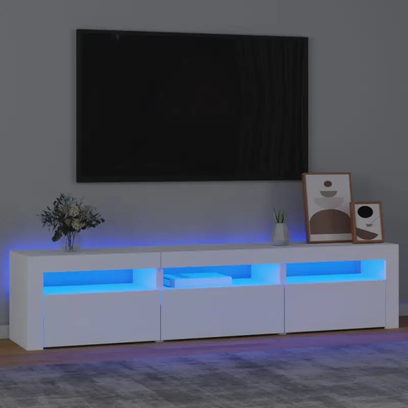 Tv-meubel met rgb led-verlichting en hoogwaardig bewerkt hout - Wit / 1 / 180 cm - Tv-meubels