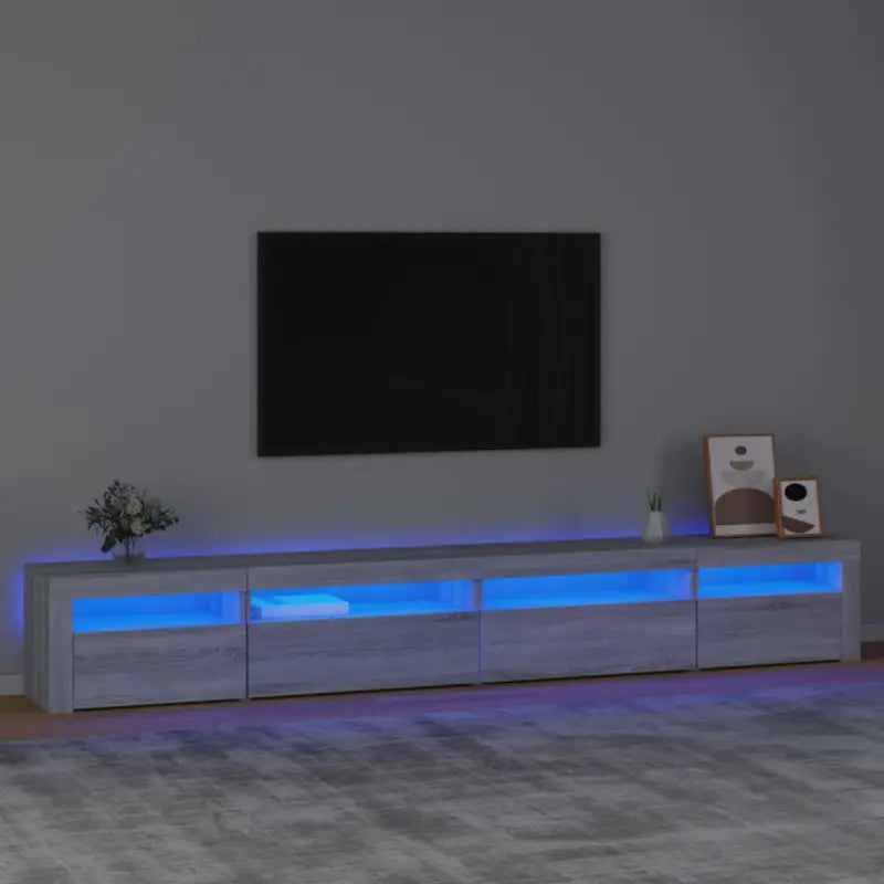 Tv-meubel met rgb led-verlichting en praktisch houten ontwerp - Grijs sonoma / 1 / 270 cm - Tv-meubels