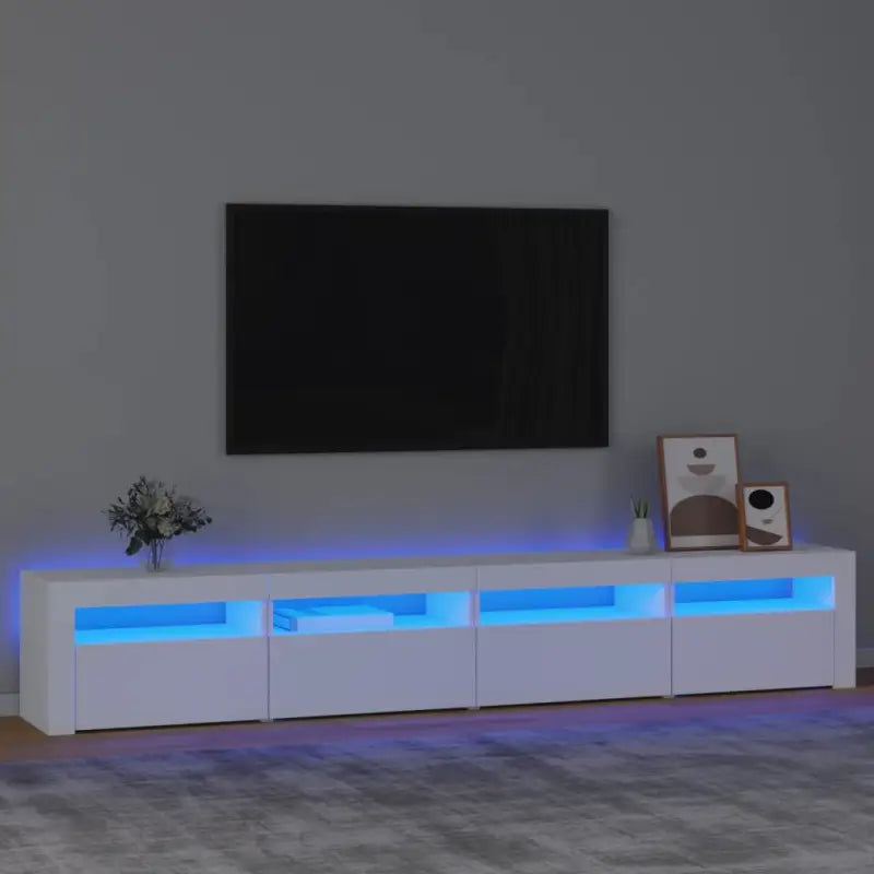 Tv-meubel met rgb led-verlichting en praktisch houten ontwerp - Wit / 1 / 240 cm - Tv-meubels