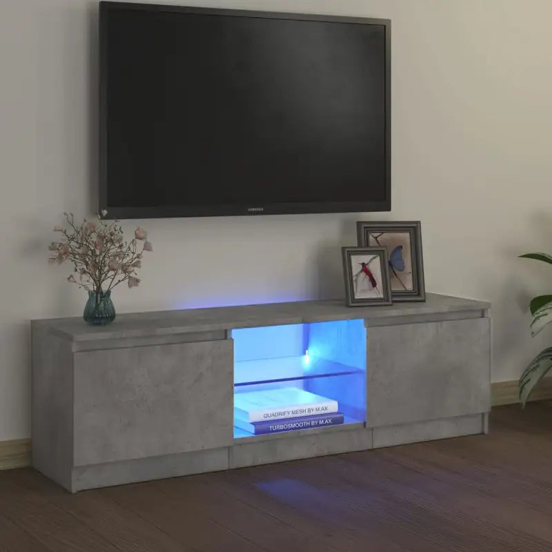 Tv-meubel met rgb led-verlichting en stevig praktisch ontwerp - Betongrijs / 120 x 30 x 36 cm / 1 - Tv-meubels