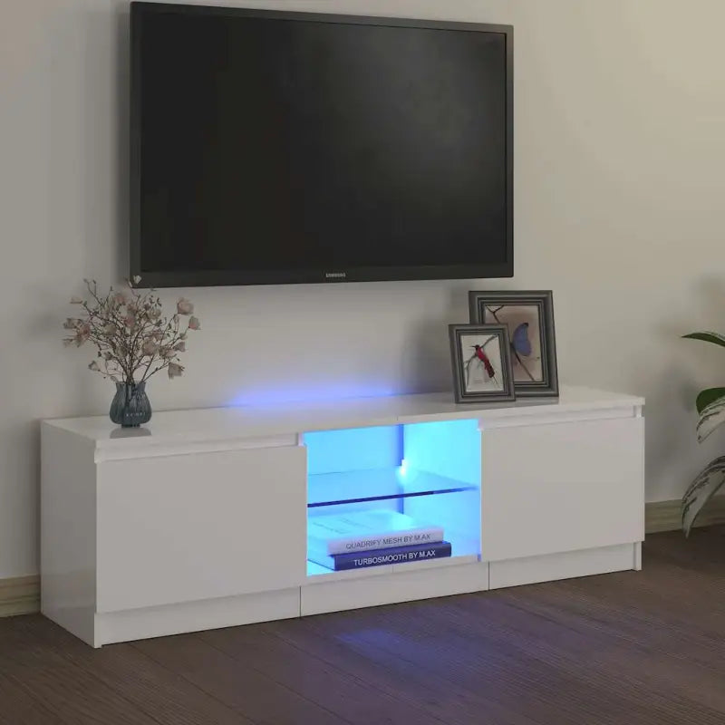 Tv-meubel met rgb led-verlichting en stevig praktisch ontwerp - Hoogglans wit / 120 x 30 x 36 cm / 1 - Tv-meubels