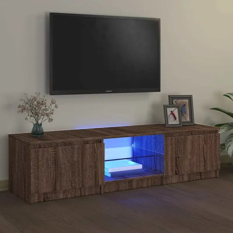 Tv-meubel met rgb led-verlichting en stevig praktisch ontwerp - bruin eikenkleur / 140 x 40 x 36 cm / 1 - Tv-meubels