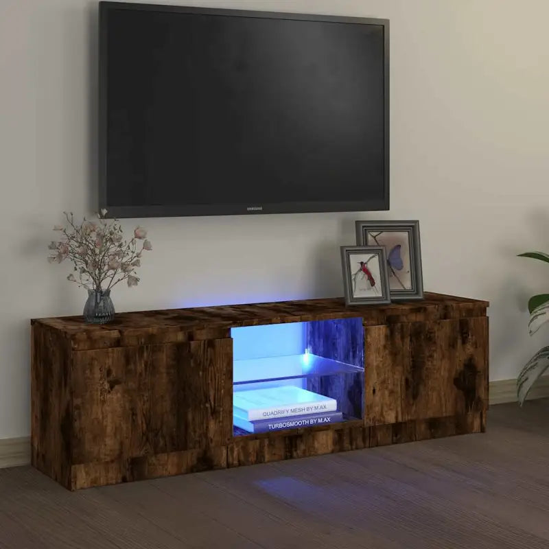 Tv-meubel met rgb led-verlichting en stevig praktisch ontwerp - Gerookt eiken / 120 x 30 x 36 cm / 1 - Tv-meubels