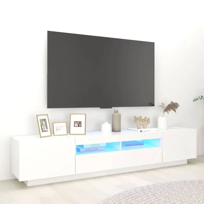 Tv-meubel met RGB LED-verlichting en trendy ontwerp voor elk interieur - Wit / 1 - Tv-meubels