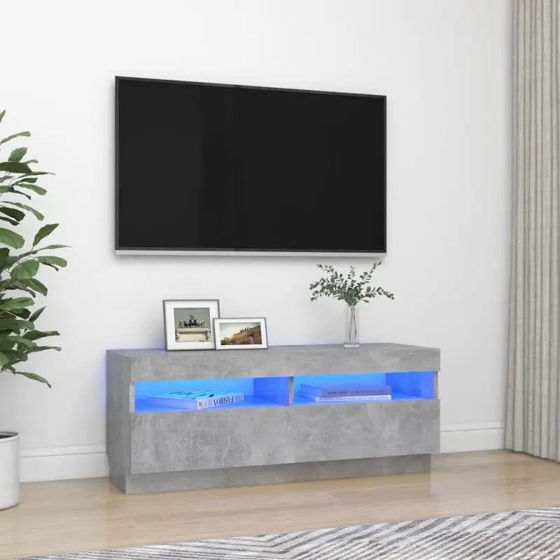 Tv-meubel met RGB LED-verlichting en trendy praktisch ontwerp - Betongrijs / 1 / 100 cm - Tv-meubels