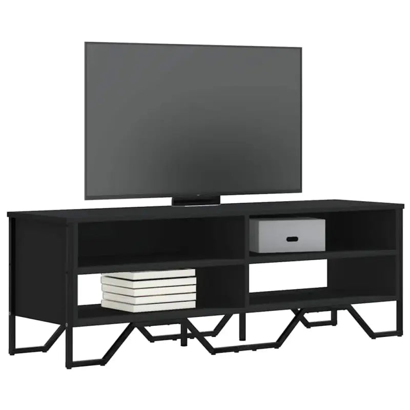 Tv-meubel van bewerkt hout in grijs sonoma met veel opbergruimte - Zwart / 1 / 122 cm - Tv-meubels