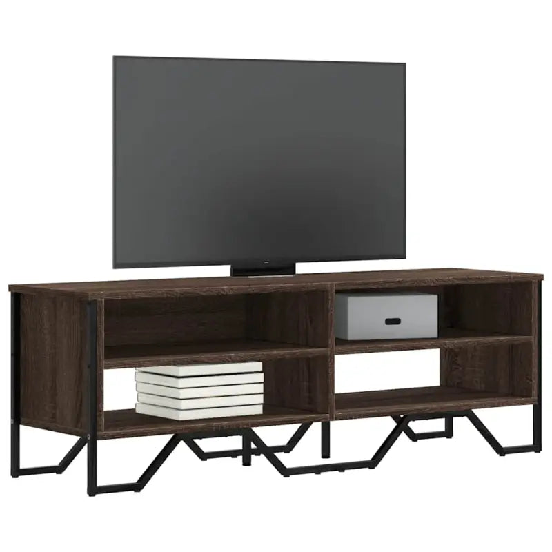 Tv-meubel van bewerkt hout in grijs sonoma met veel opbergruimte - bruin eikenkleur / 1 / 122 cm - Tv-meubels