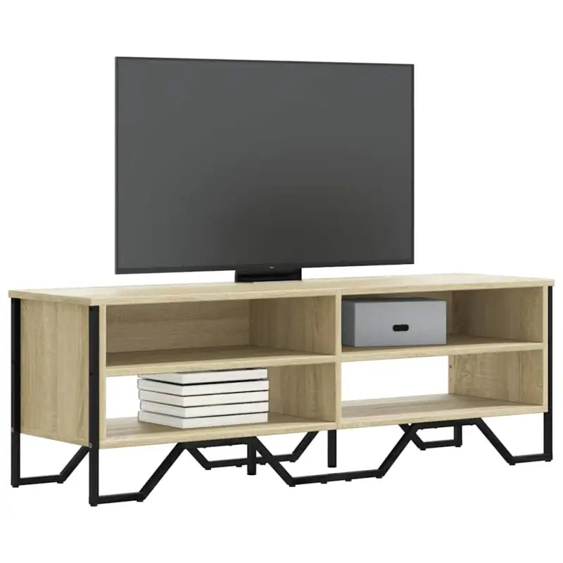 Tv-meubel van bewerkt hout in grijs sonoma met veel opbergruimte - Sonoma eiken / 1 / 122 cm - Tv-meubels