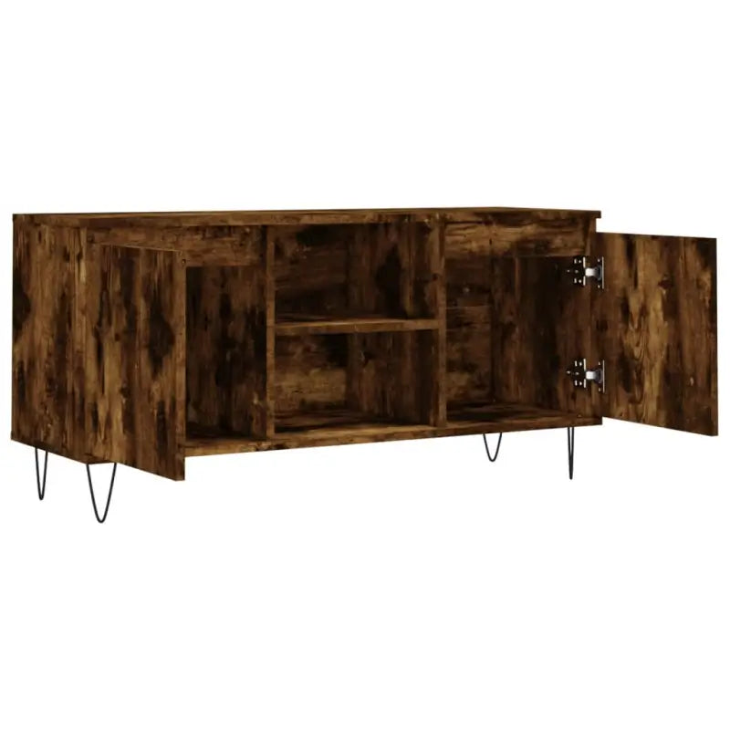 Tv-meubel van bewerkt hout met ijzeren poten en veel opbergruimte - Tv-meubels