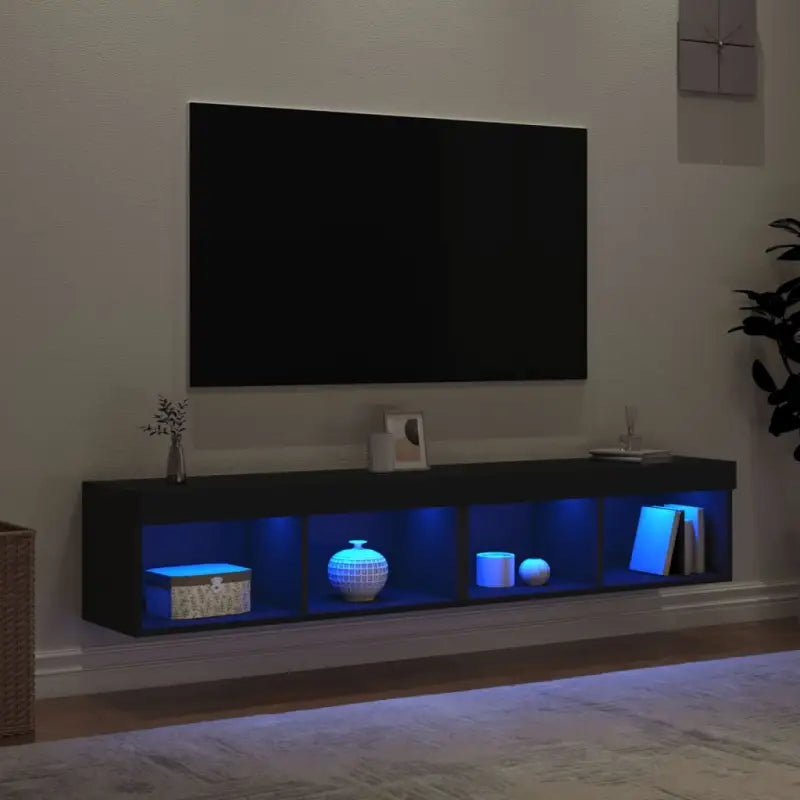 Tv-meubel van bewerkt hout met RGB LED-verlichting en stijlvol design - Tv-meubels
