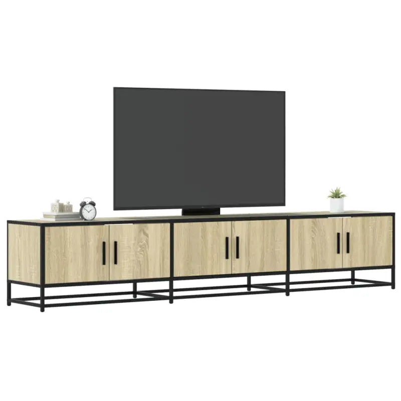 Tv-meubel van bewerkt hout met ruime opbergruimte - Sonoma eiken / 1 / 210 cm - Tv-meubels