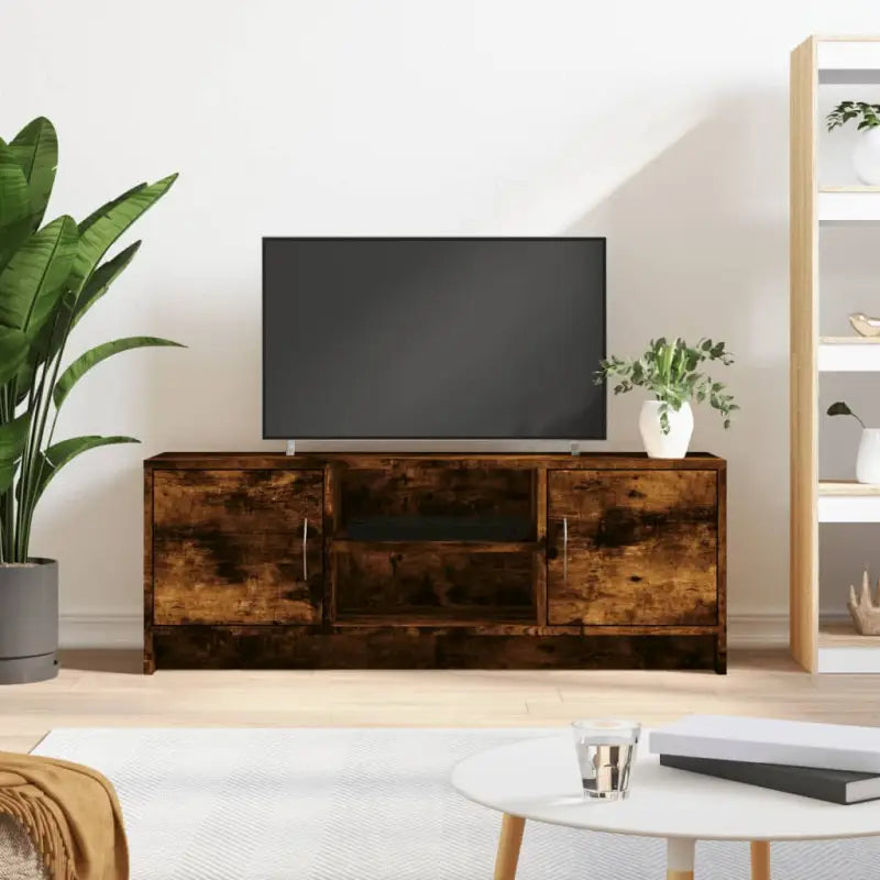 Tv-meubel van bewerkt hout met trendy en praktisch ontwerp - Gerookt eiken / 1 - Tv-meubels