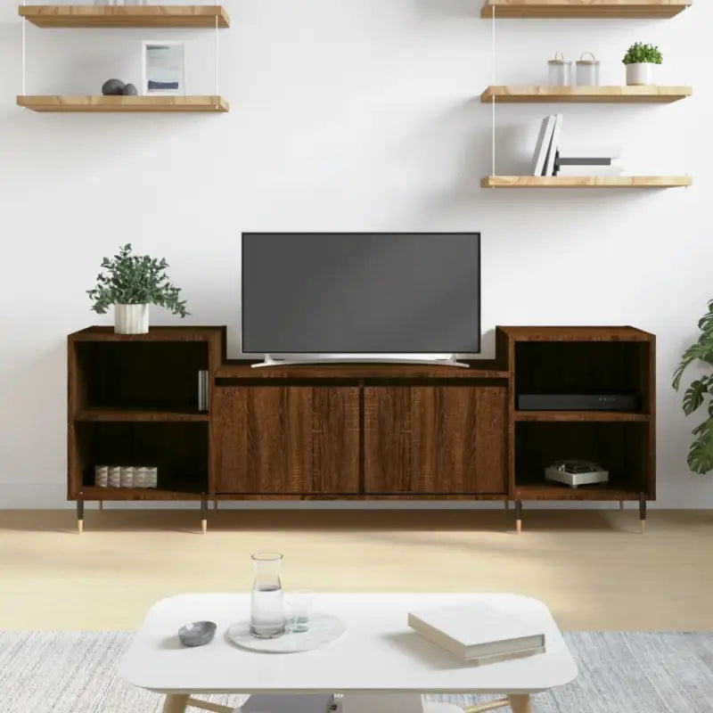 Tv-meubel van bewerkt hout met trendy en praktische uitstraling - bruin eikenkleur / 1 - Tv-meubels