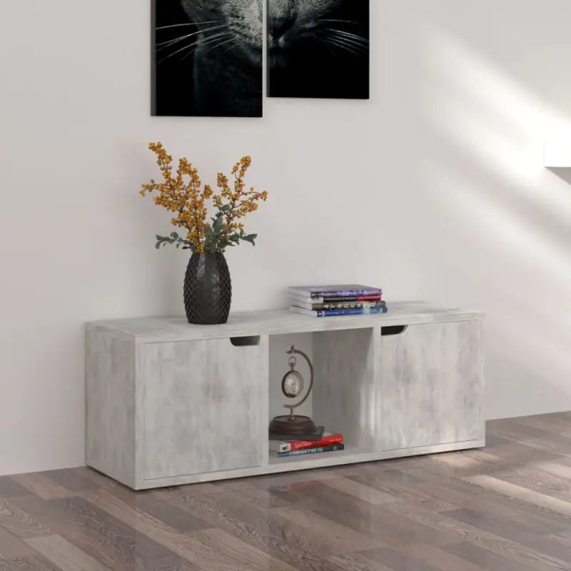 Tv-meubel van bewerkt hout met trendy en stabiel design - Betonkleurig / 1 - Tv-meubels