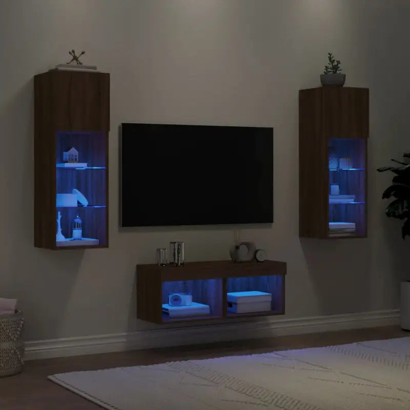 Tv-meubels met RGB led-verlichting en bewerkt hout voor moderne woningen - Tv-meubels