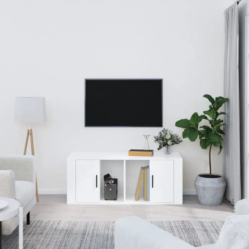 Tv-meubels van bewerkt hout met stevig en trendy design - Hoogglans wit / 1 - Tv-meubels