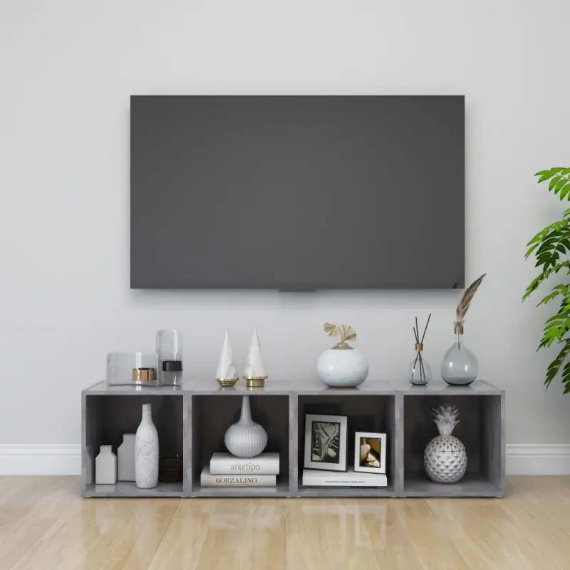 Tv-meubels van bewerkt hout met trendy en praktische design - Betongrijs / 4 - Tv-meubels