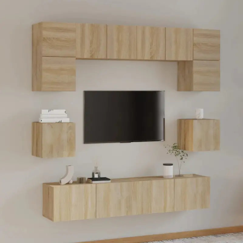 Tv-meubels van bewerkt hout met trendy en praktische design - Sonoma eiken / 8 / 80 cm - Tv-meubels