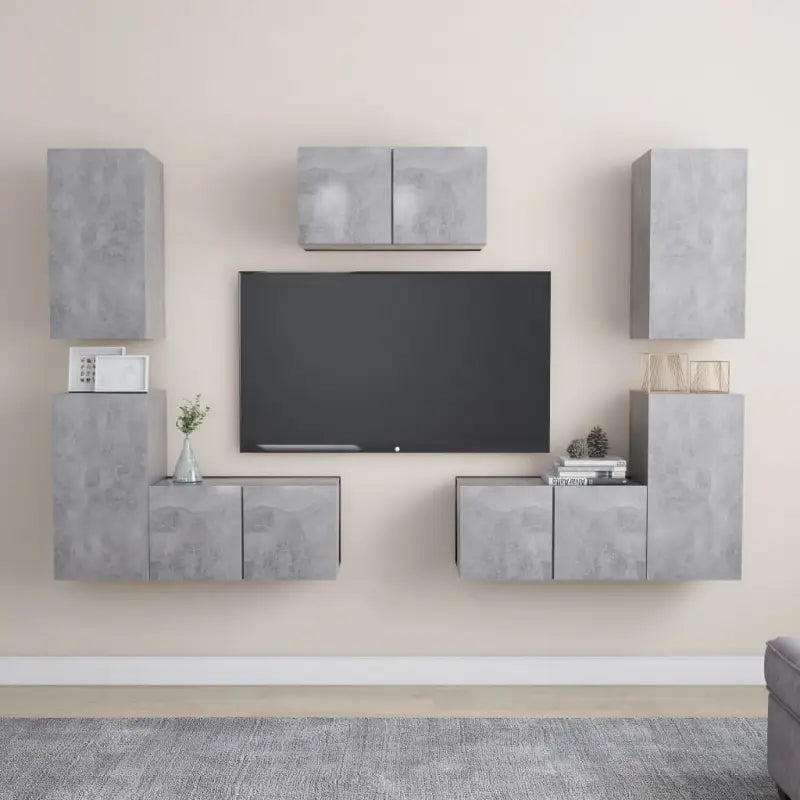 Tv-meubels van bewerkt hout voor een trendy en praktische kameraccent - Betongrijs / 1 / 60 cm - Tv-meubels
