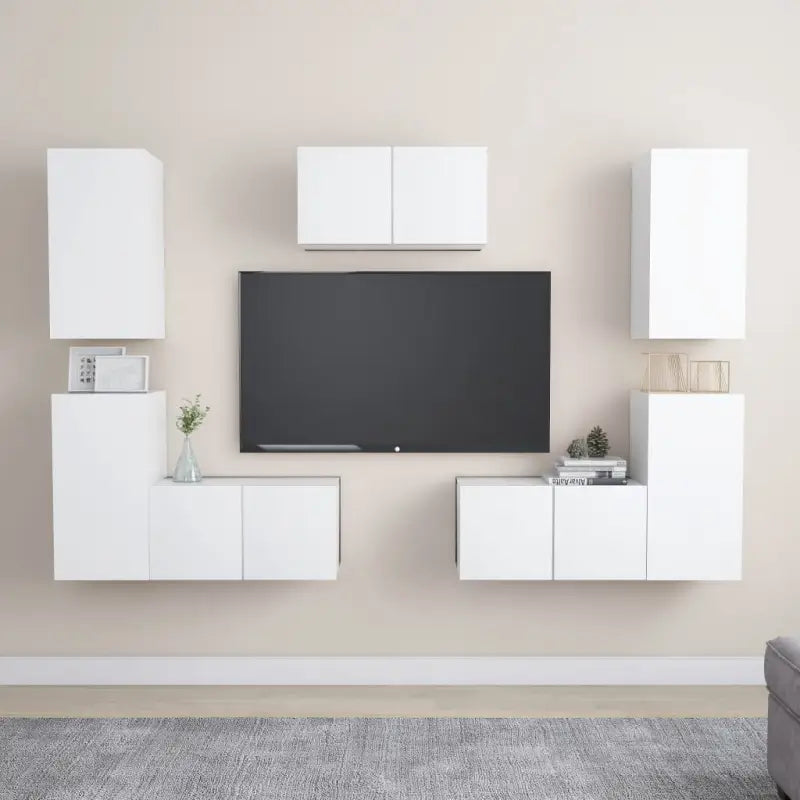Tv-meubels van bewerkt hout voor een trendy en praktische kameraccent - Wit / 1 / 60 cm - Tv-meubels