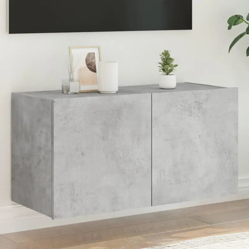 Tv-wandmeubelen met rgb led-verlichting voor een stijlvolle woonkamer - Betongrijs / 80 x 35 x 41 cm / 1 - Tv-meubels